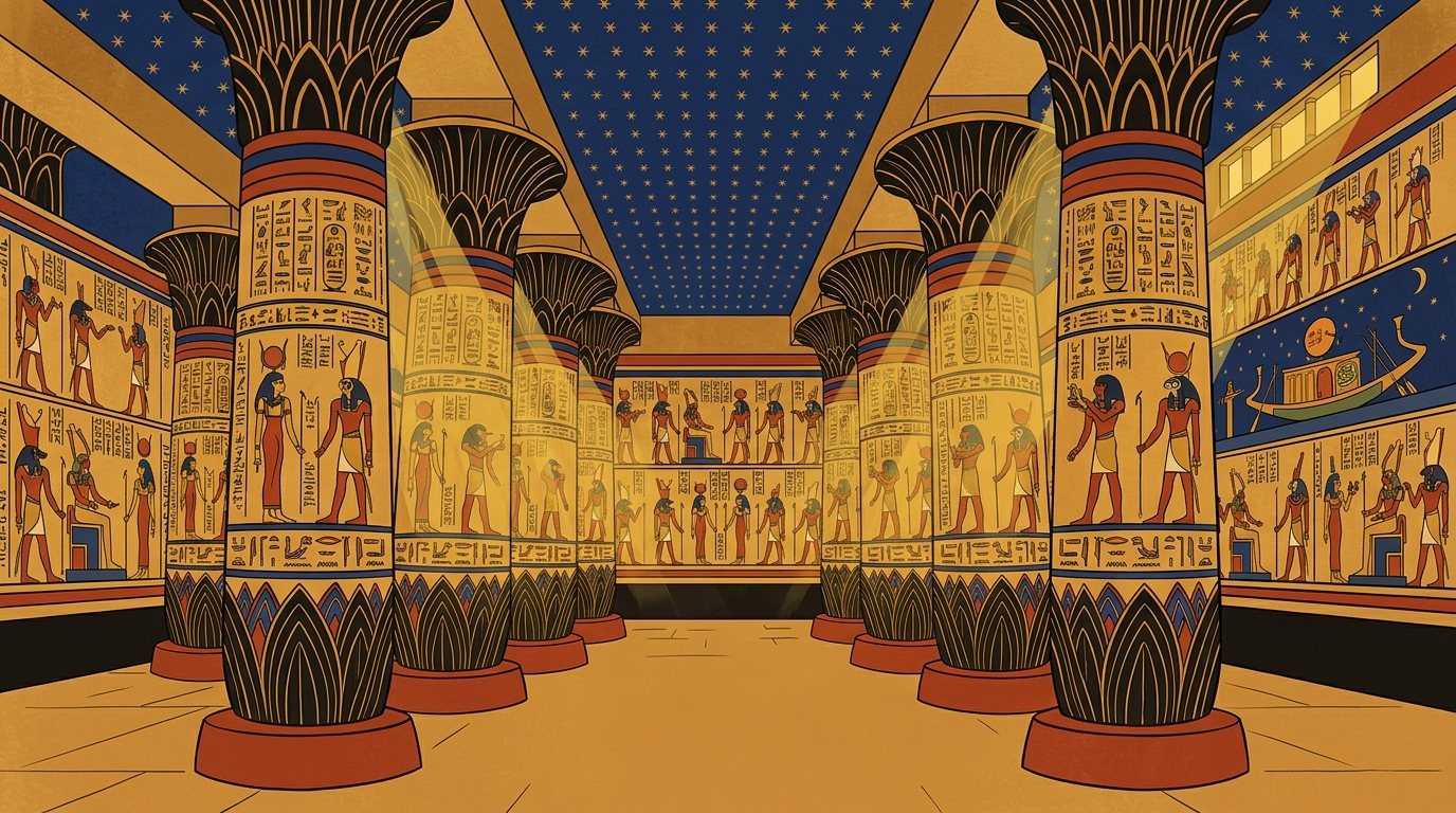 Hintergrund der Karnak-Hypostylhalle