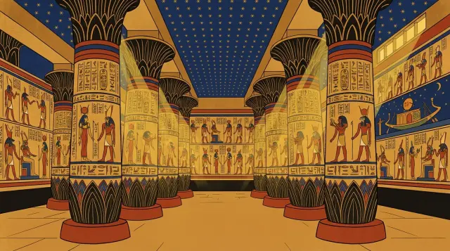 Karnak hypostyle hall background