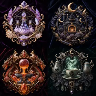 作例 — 魔法デザートギルドの四つのエンブレム