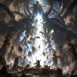 The God-Sundering — Ghorvan at the Aetherwell Key Visual (GPT Image 2)