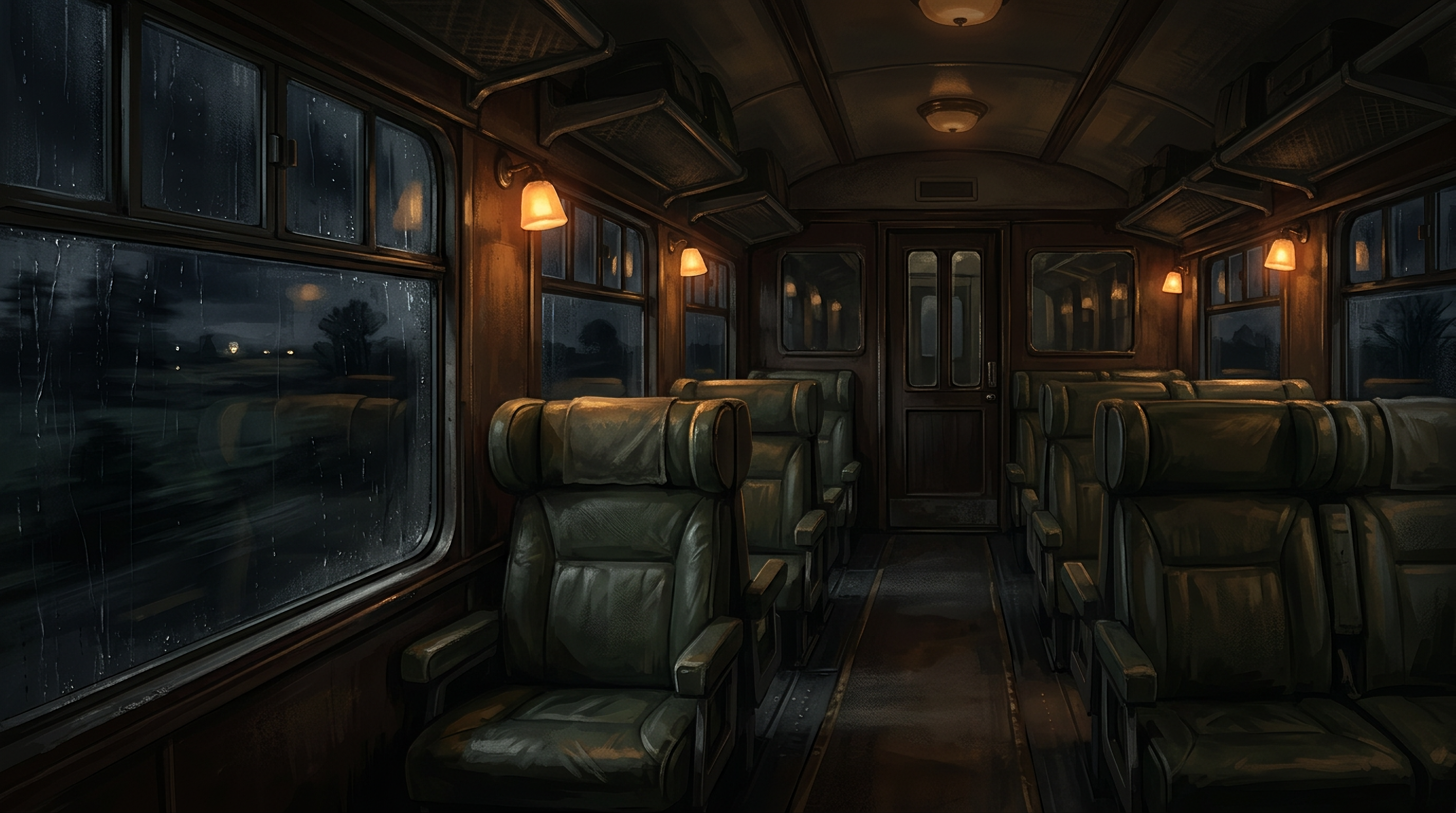 Fondo de escena: tren nocturno hacia el sur