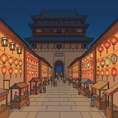 Mercado de Faroles de la Puerta Zhuque (长安朱雀门灯市)