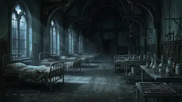 Generador de juegos de terror con IA — fondo de la Sala de Investigación de Bloodborne
