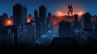 Tokyo-3 night skyline — title key art