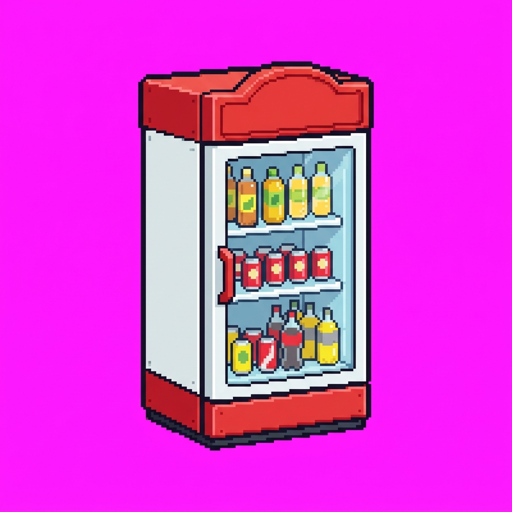 Pixel Snow King Ice City — nevera de bebidas frías