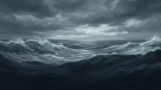 North Sea storm — scene background