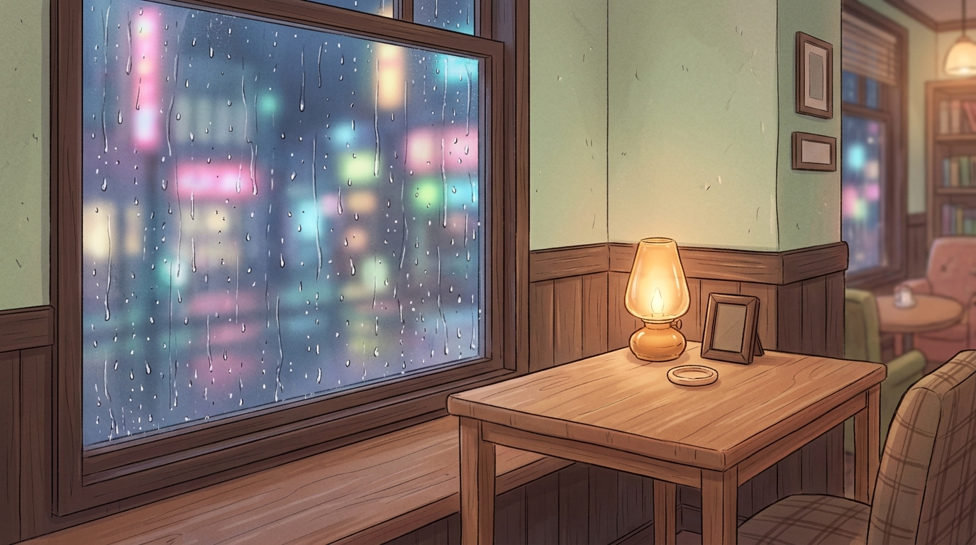 Midnight Brew — fondo del reservado junto a la ventana