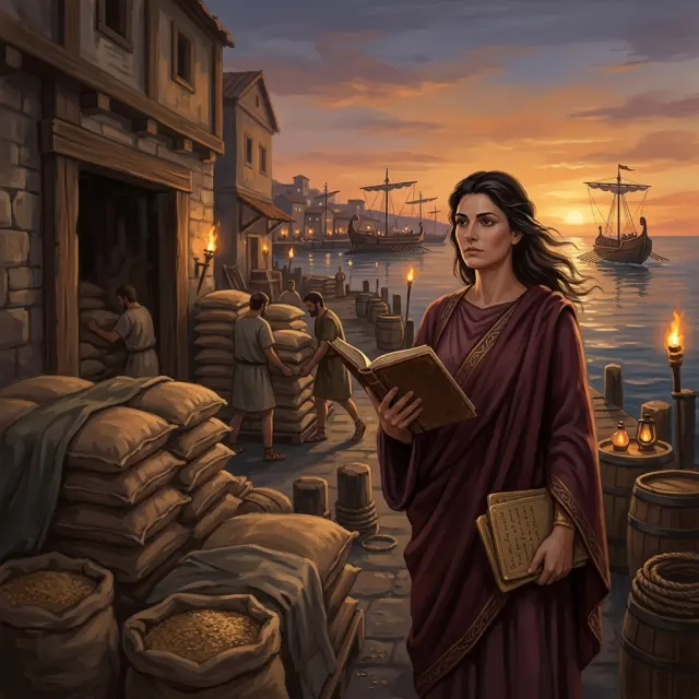 World art — Livia Severa at Ostia harbor at dusk