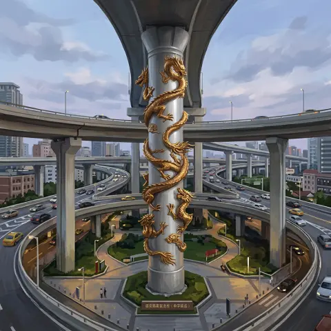 Yan'an Road Dragon Pillar (Shenzi Junction)