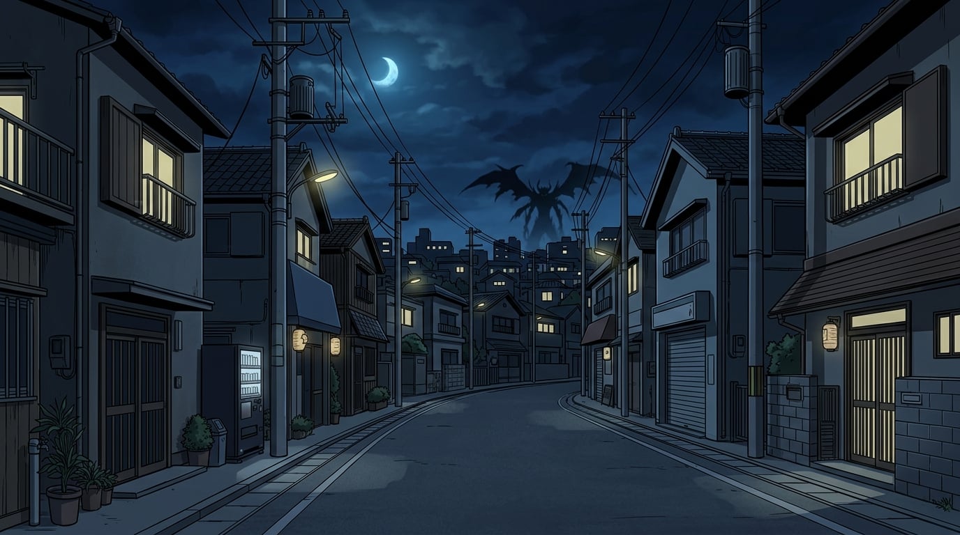 Karakura Town night background