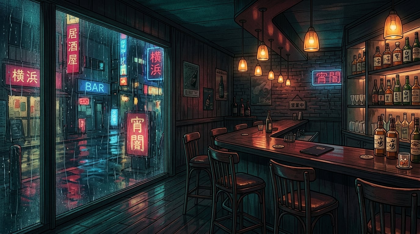 Bungo Stray Dogs — AI-generated Bar Lupin panel scene