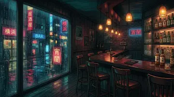 KI-Comic-/Manga-Panel-Generator — Noir-Dialog-Panel in Bar Lupin