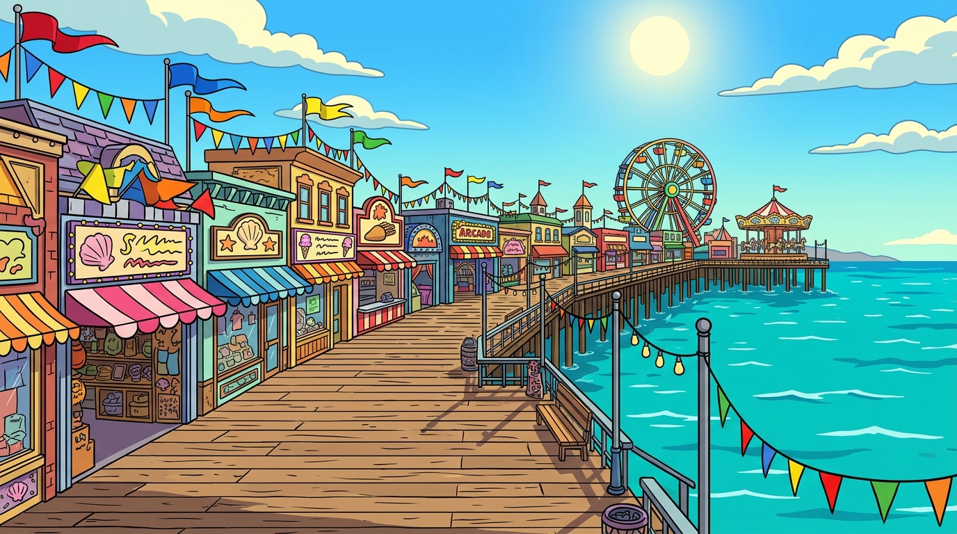 Atlantic boardwalk — scene background