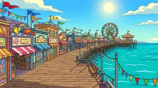 Atlantic boardwalk — scene background