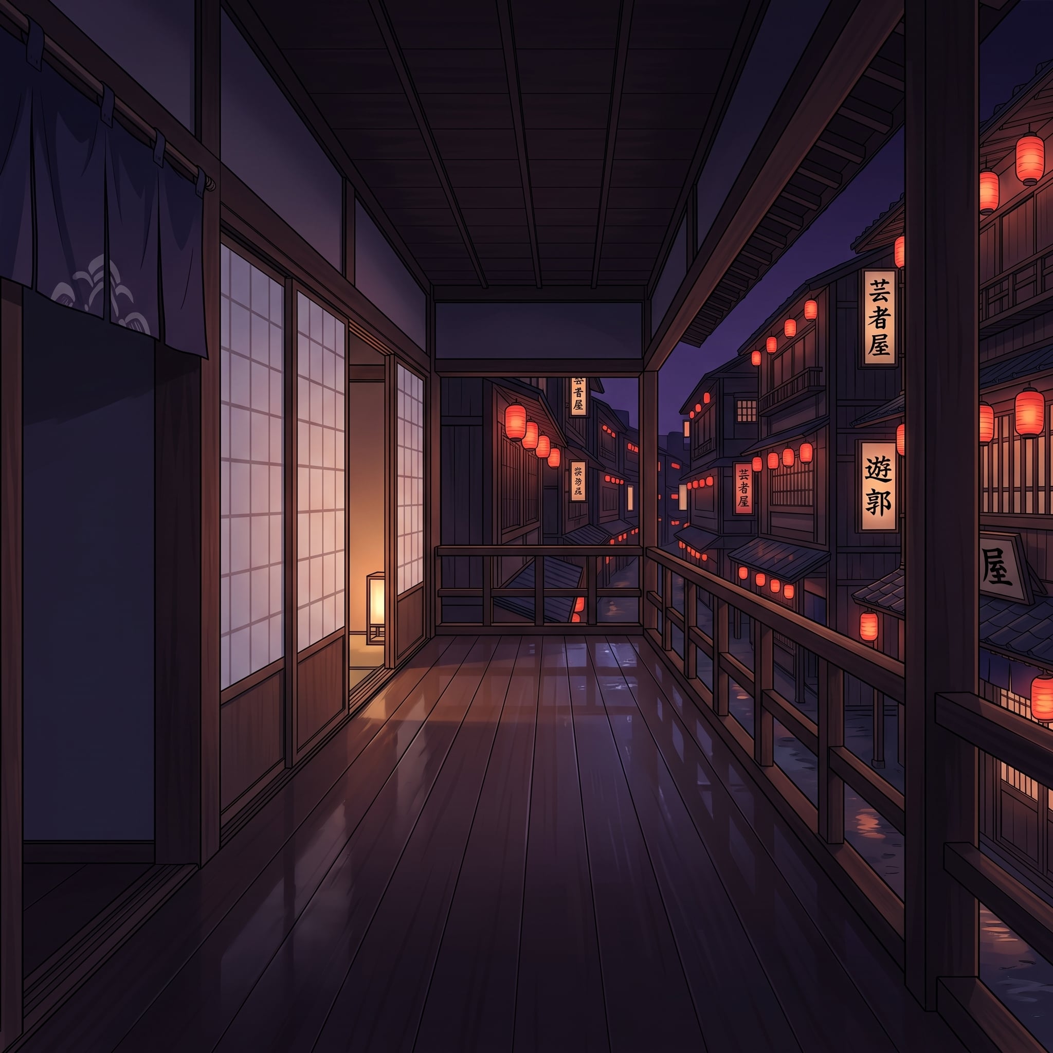 吉原夜街背景