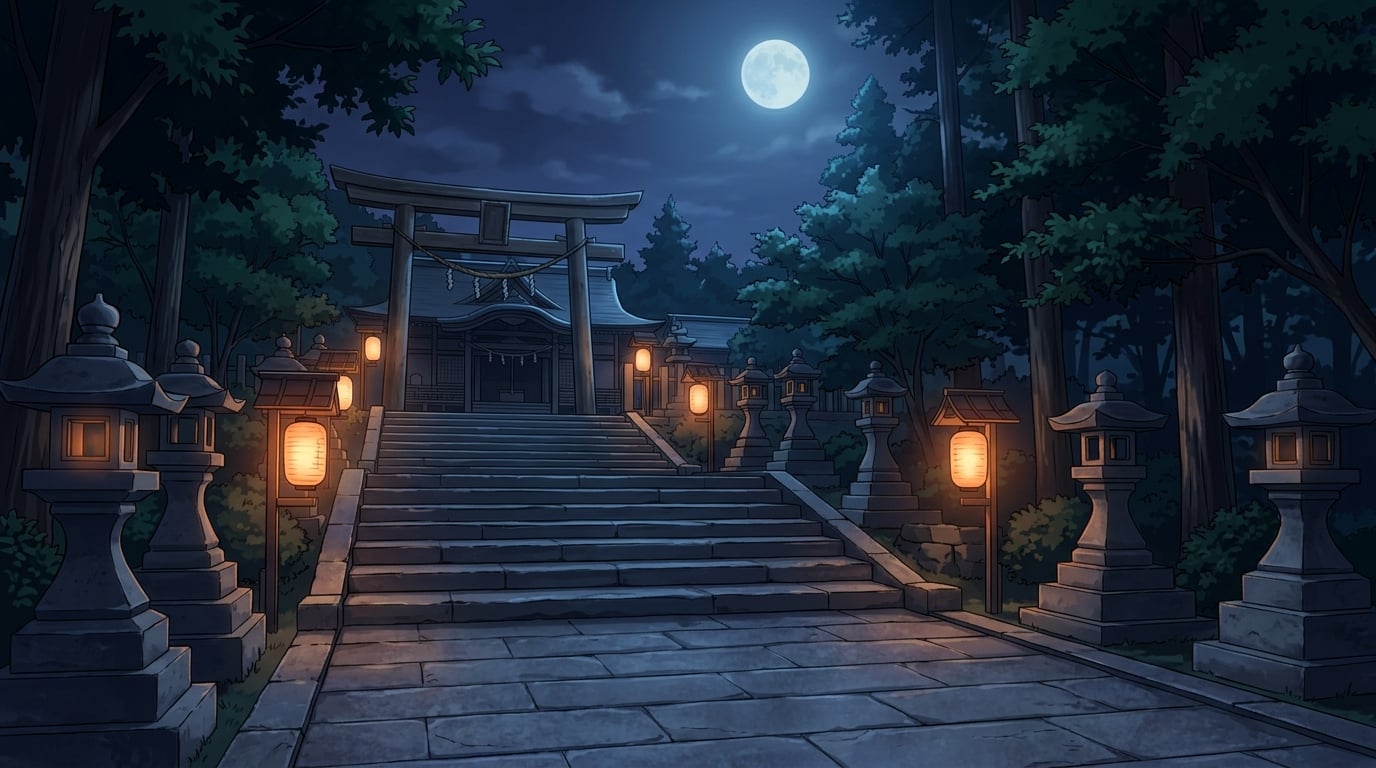 武藏神社夜景背景