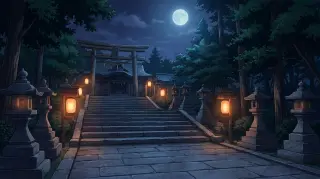 夜间的武藏神社 —— 场景背景