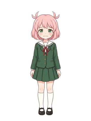 Anya Forger worried anime portrait — Spy x Family Simulator