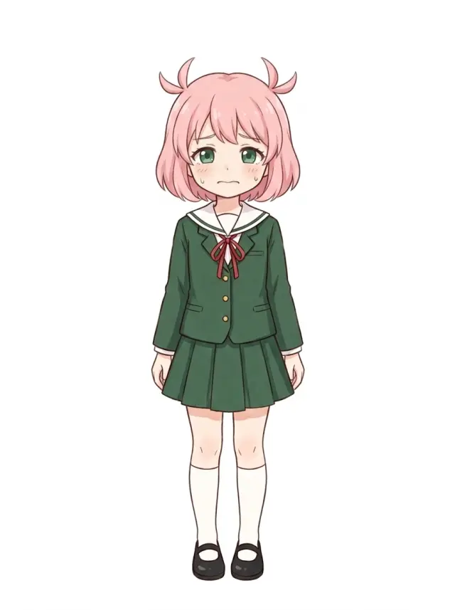 Anya Forger worried anime bust portrait