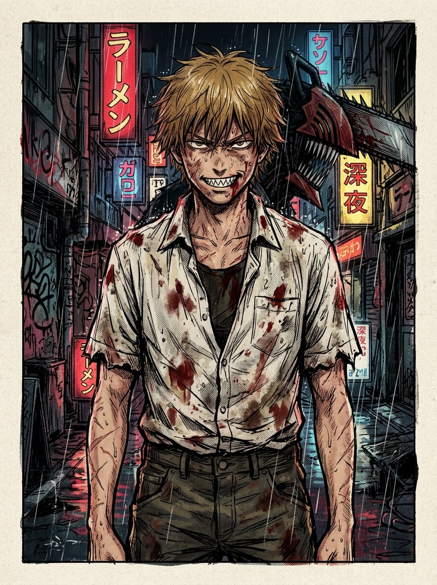 Chainsaw Man — AI-generated world cover art on Neta Studio