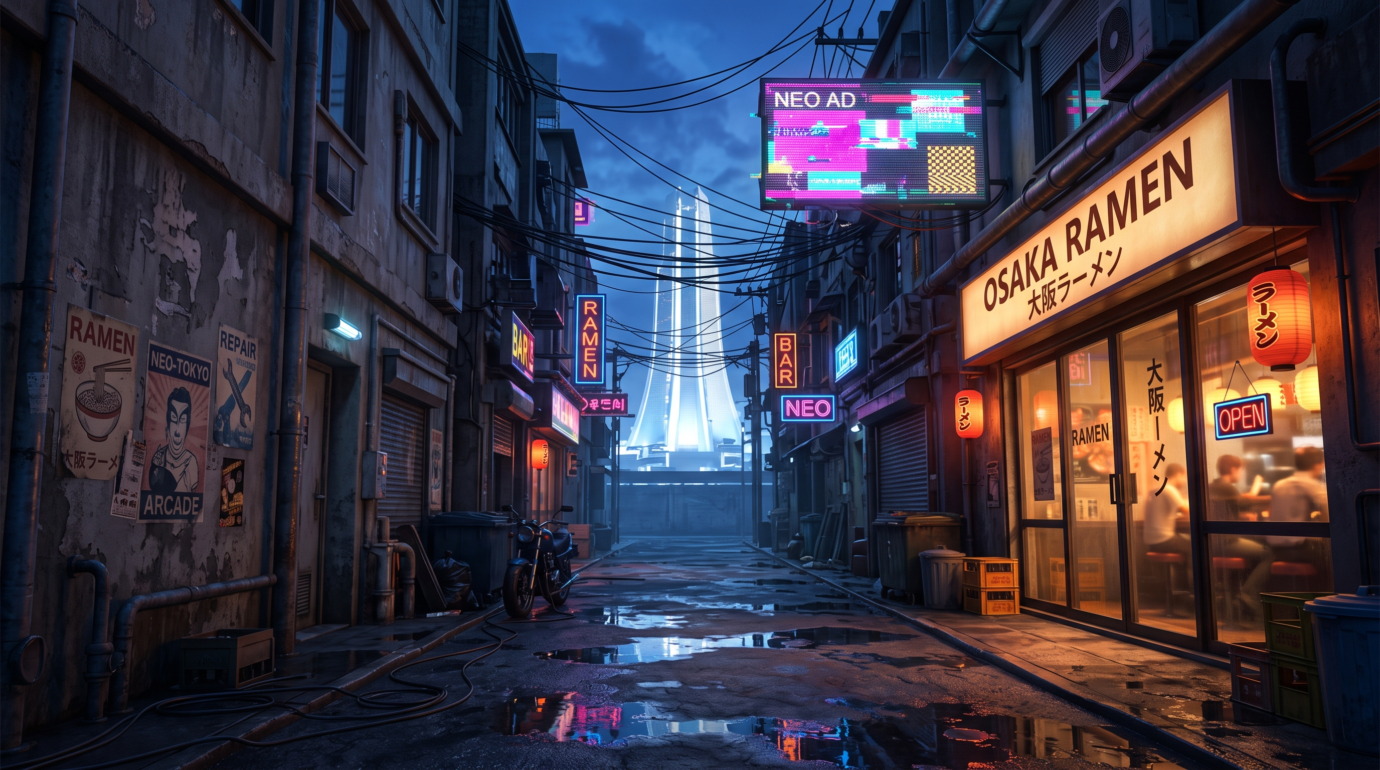 Szenen-Hintergrund: Neo-Tokyo-Hintergasse