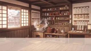 Fox Shrine — shrine kitchen and back-office