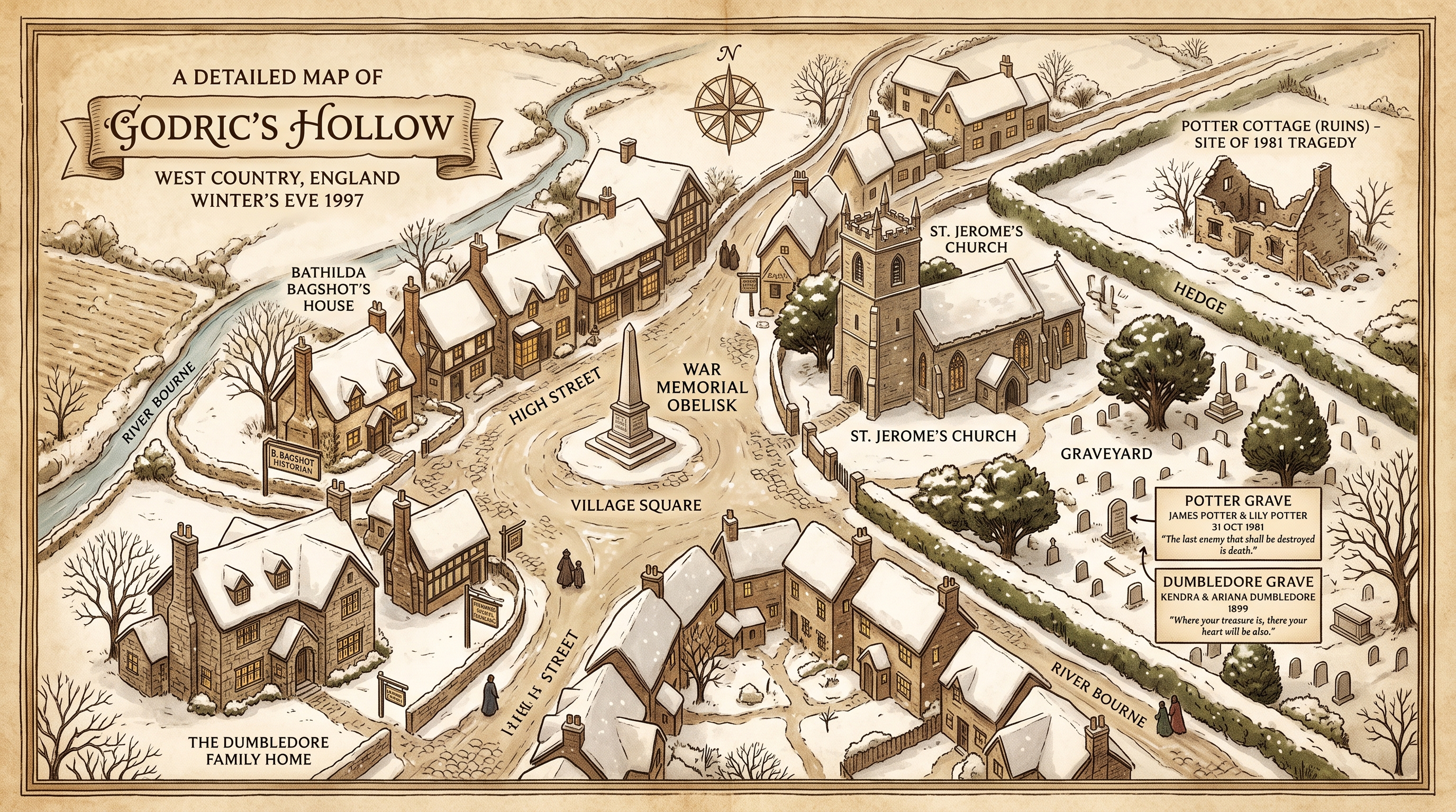 Godric's Hollow — praça da vila