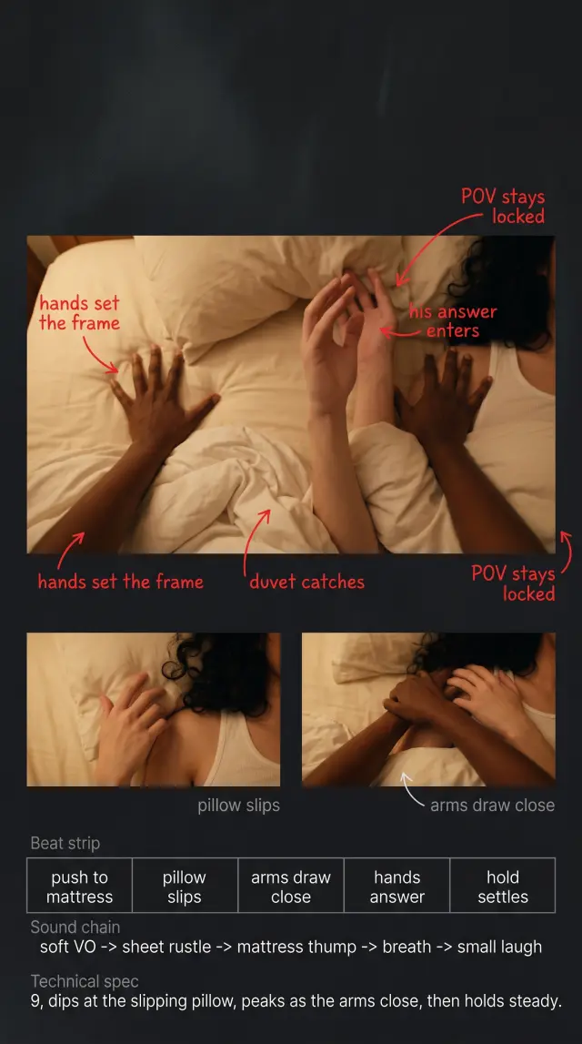 Seed frame — original POV · Bedtime Hold pitch board