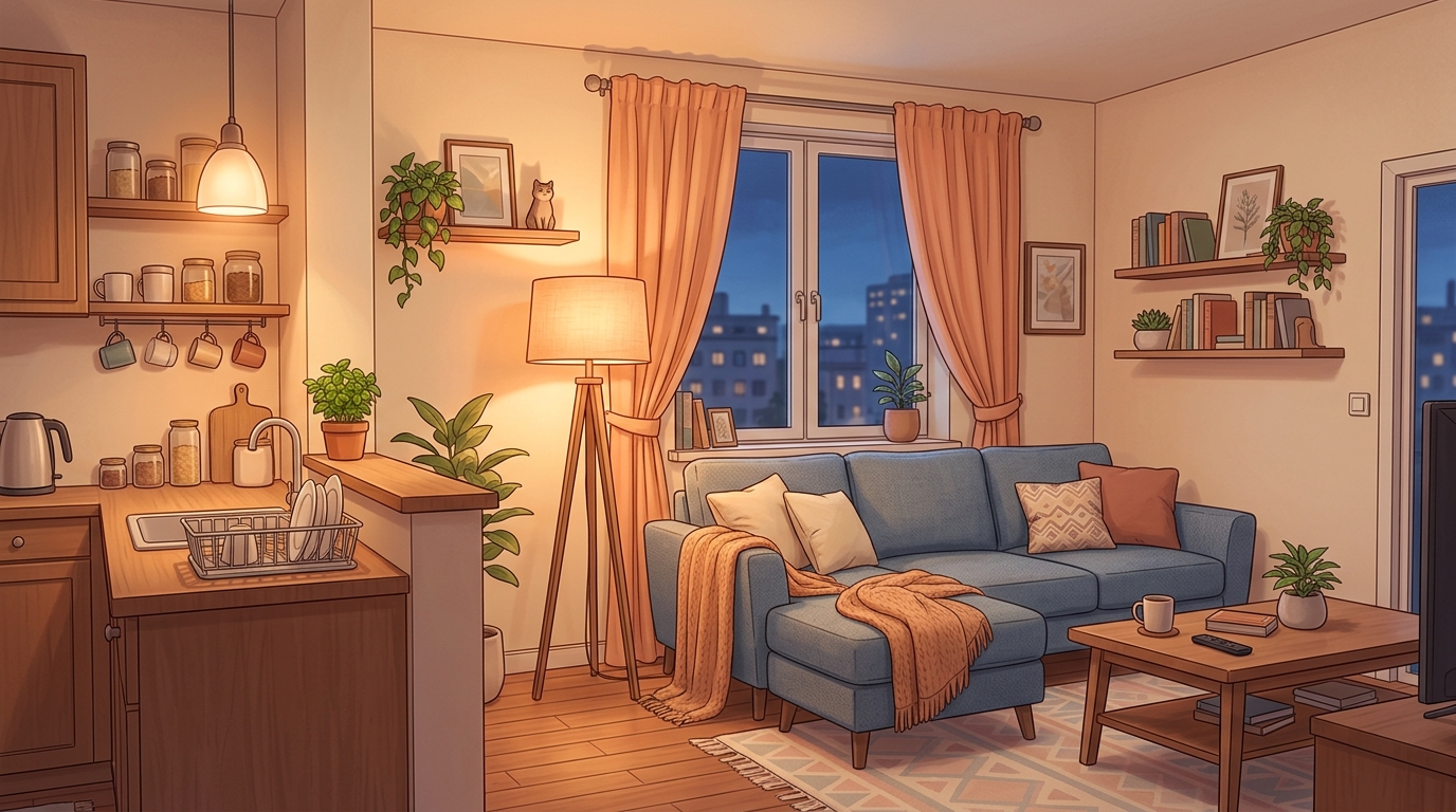 Forger apartment evening background