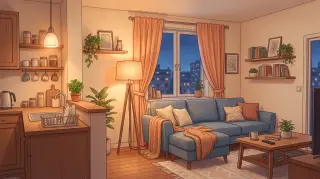 Forger apartment evening background