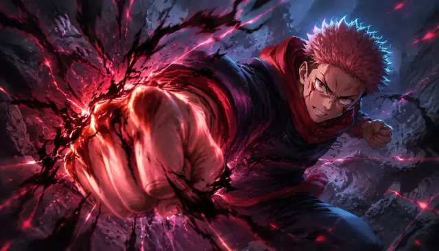 Jujutsu Kaisen — Yuji Itadori Black Flash battle scene