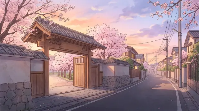 Dusk school gate title screen — Secret Faces