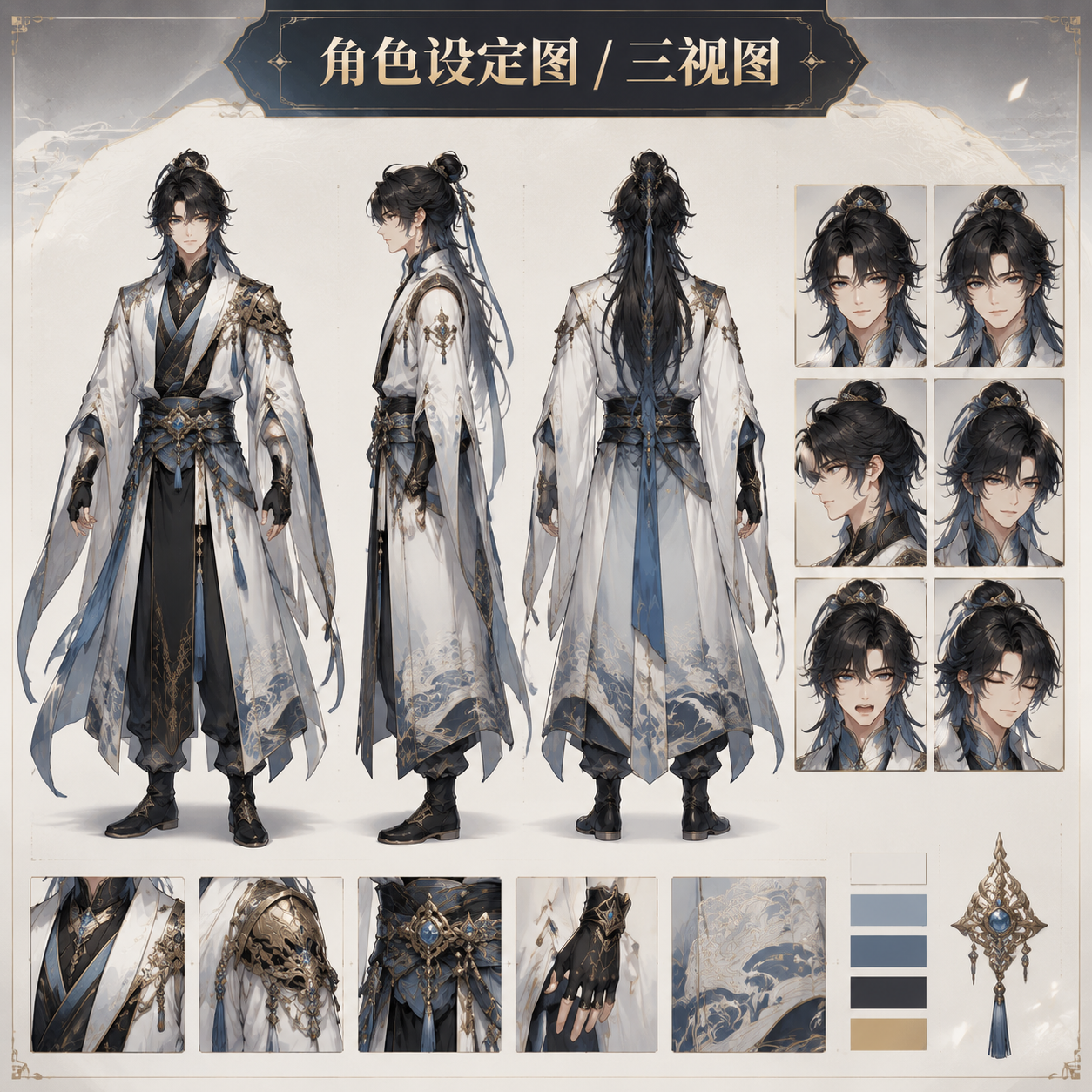 Character Design Sheet — template showcase card