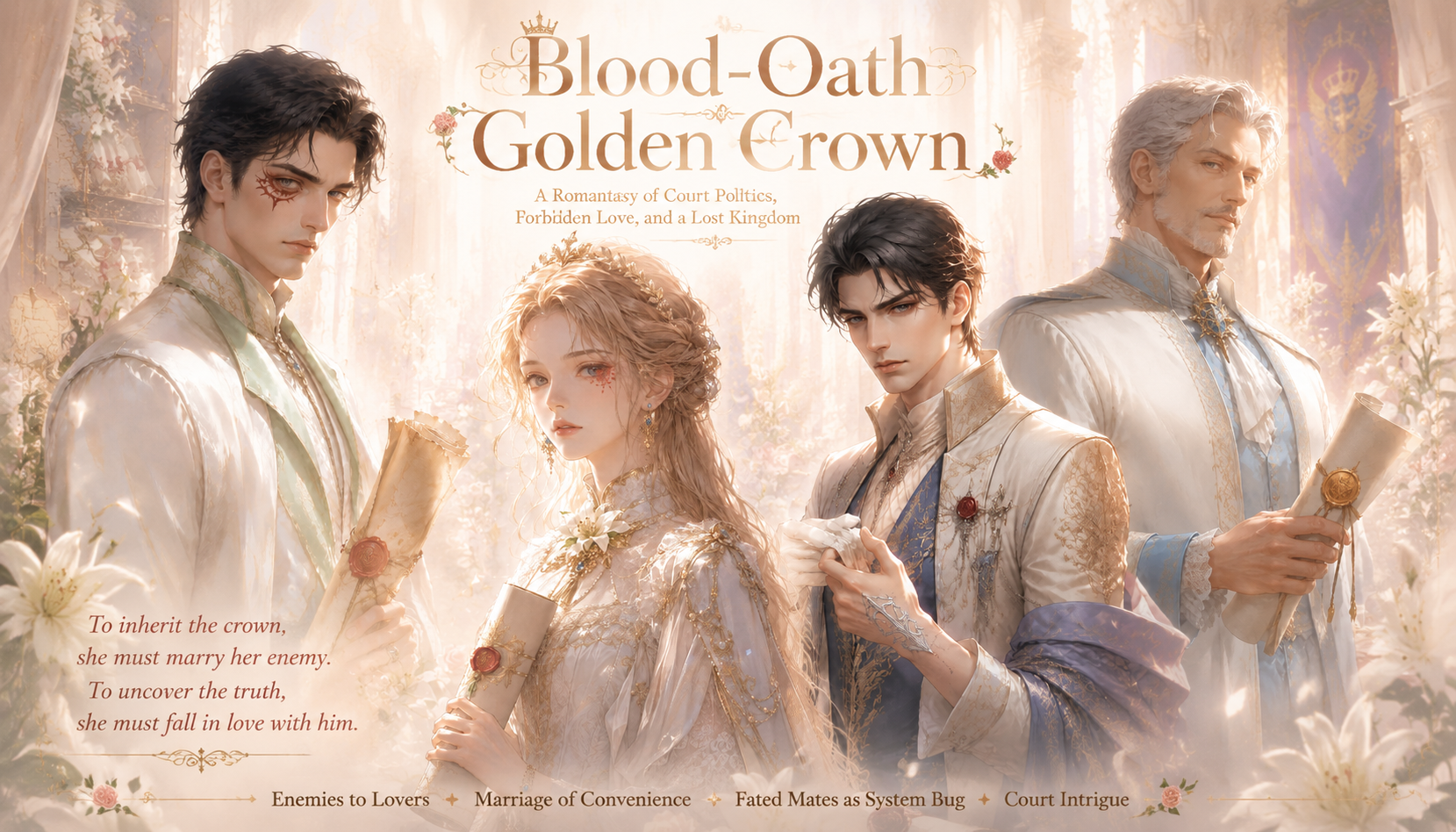 Blood Oath: Golden Crown — pôster promocional da webnovel no AO3