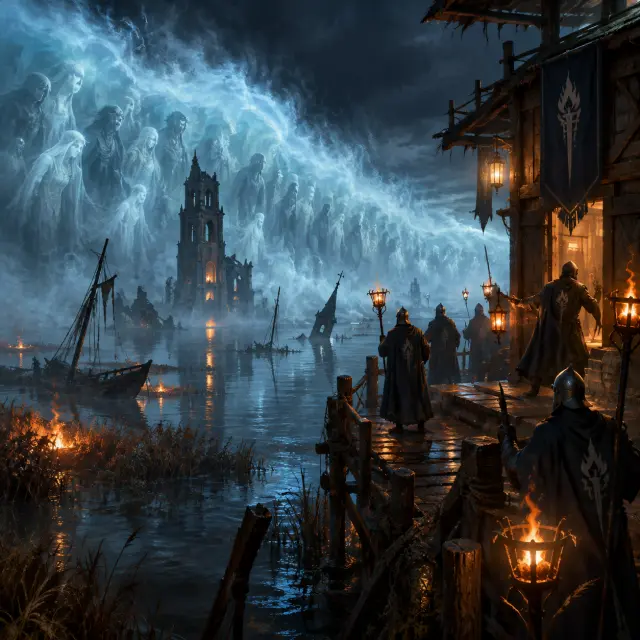 The First Hollow Tide — Warden Outpost Key Visual (GPT Image 2)