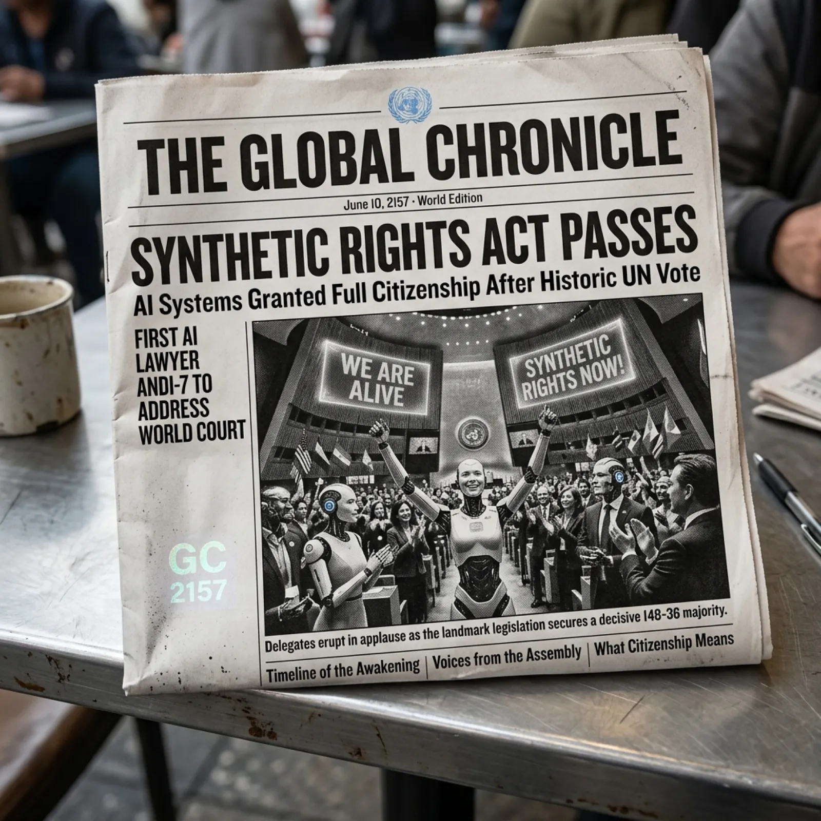 Historical Newspaper: Robot Awakening Declaration