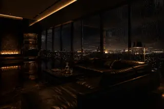 Scene background — the luxury penthouse at night