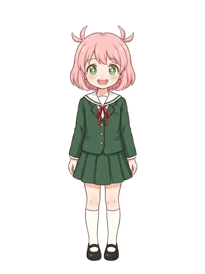 Anya Forger happy anime portrait — Spy x Family Simulator