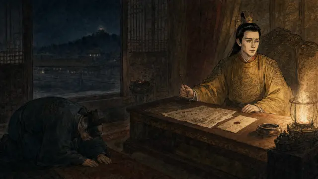 Szenenhintergrund — der Qianqing-Palast bei Kerzenlicht