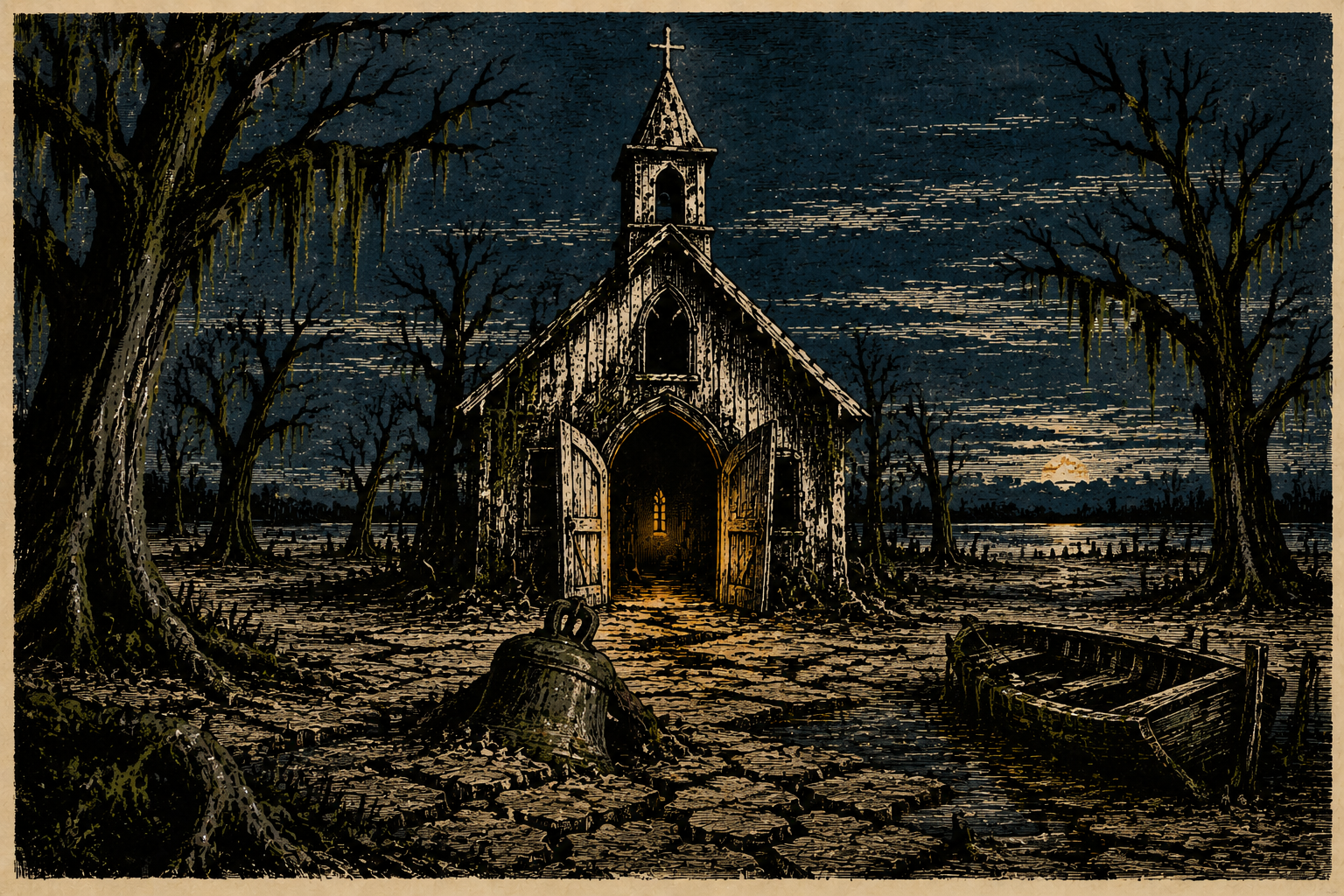 Fotograma de referencia — la capilla hundida expuesta