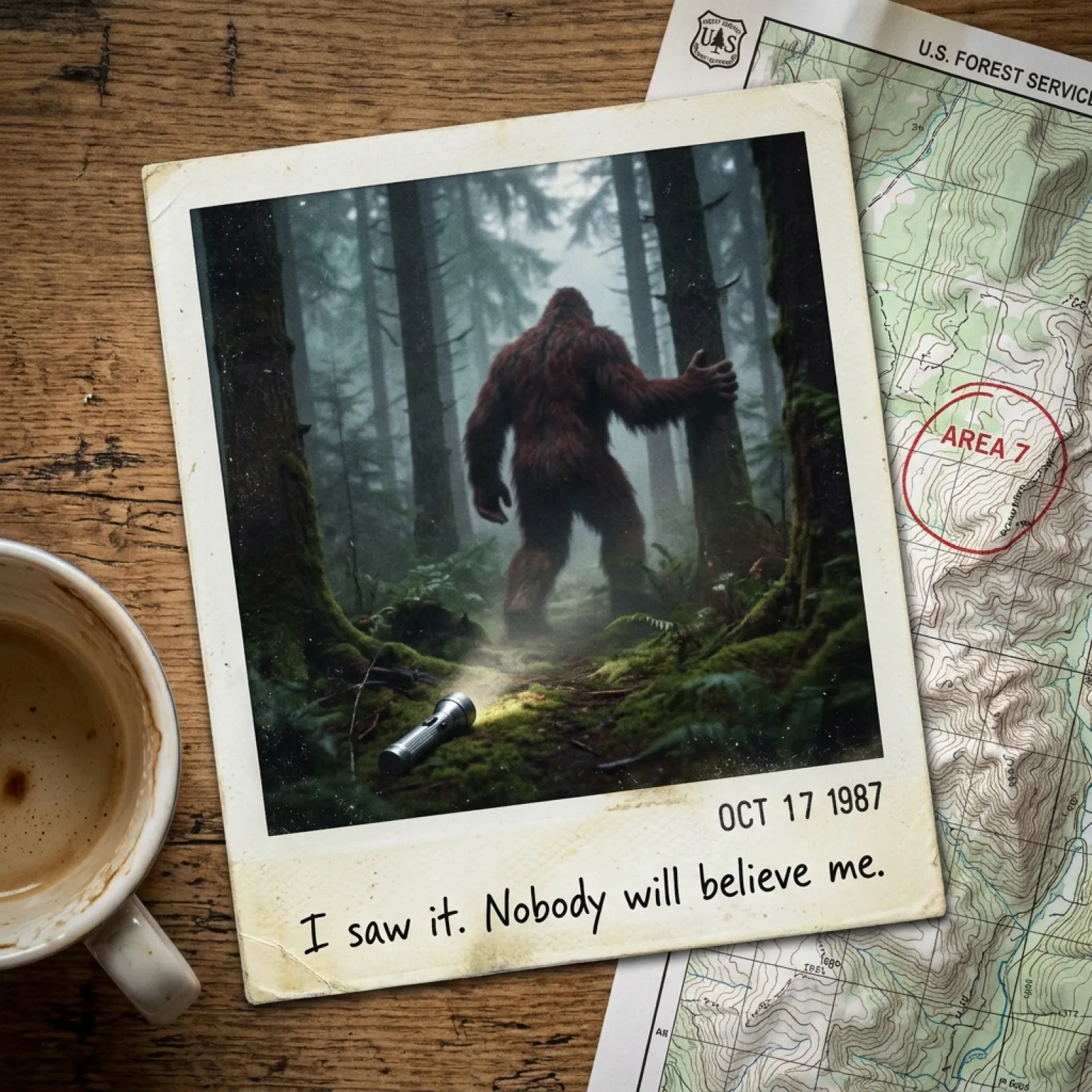 Polaroid: Cryptid Sighting in the Forest