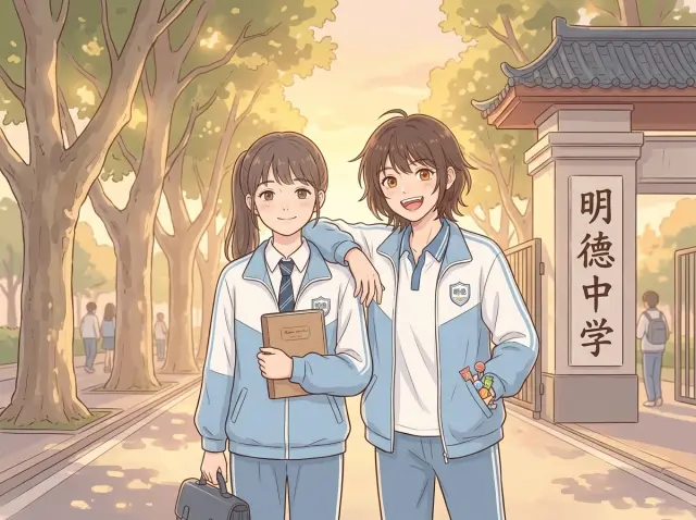 校门口合照——图片作品