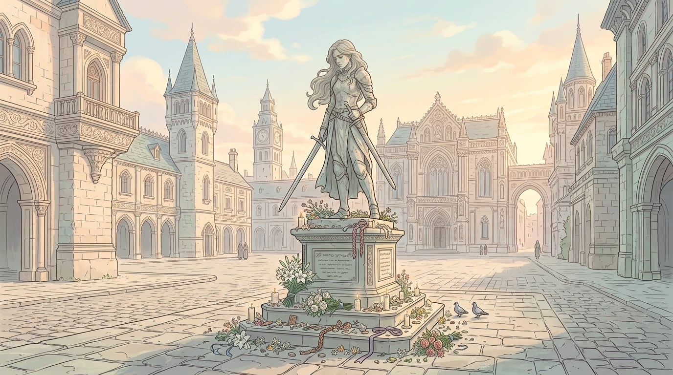 Statue plaza background