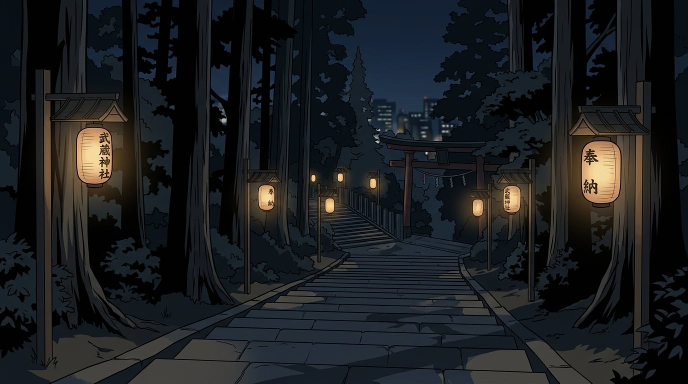 武藏神社阶梯背景