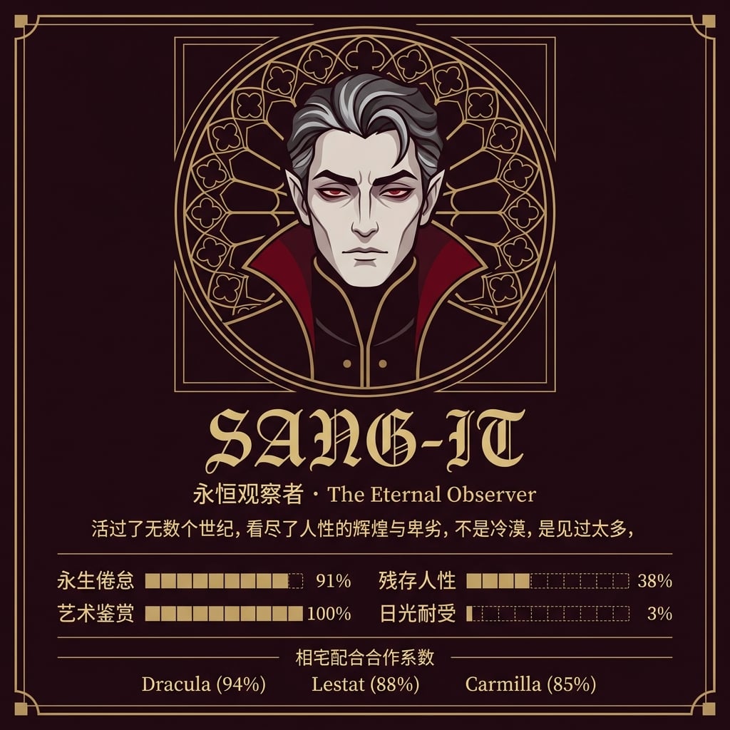 Póster de Personalidad — Aristócrata Vampiro: Retrato MBTI Gótico | Neta Studio