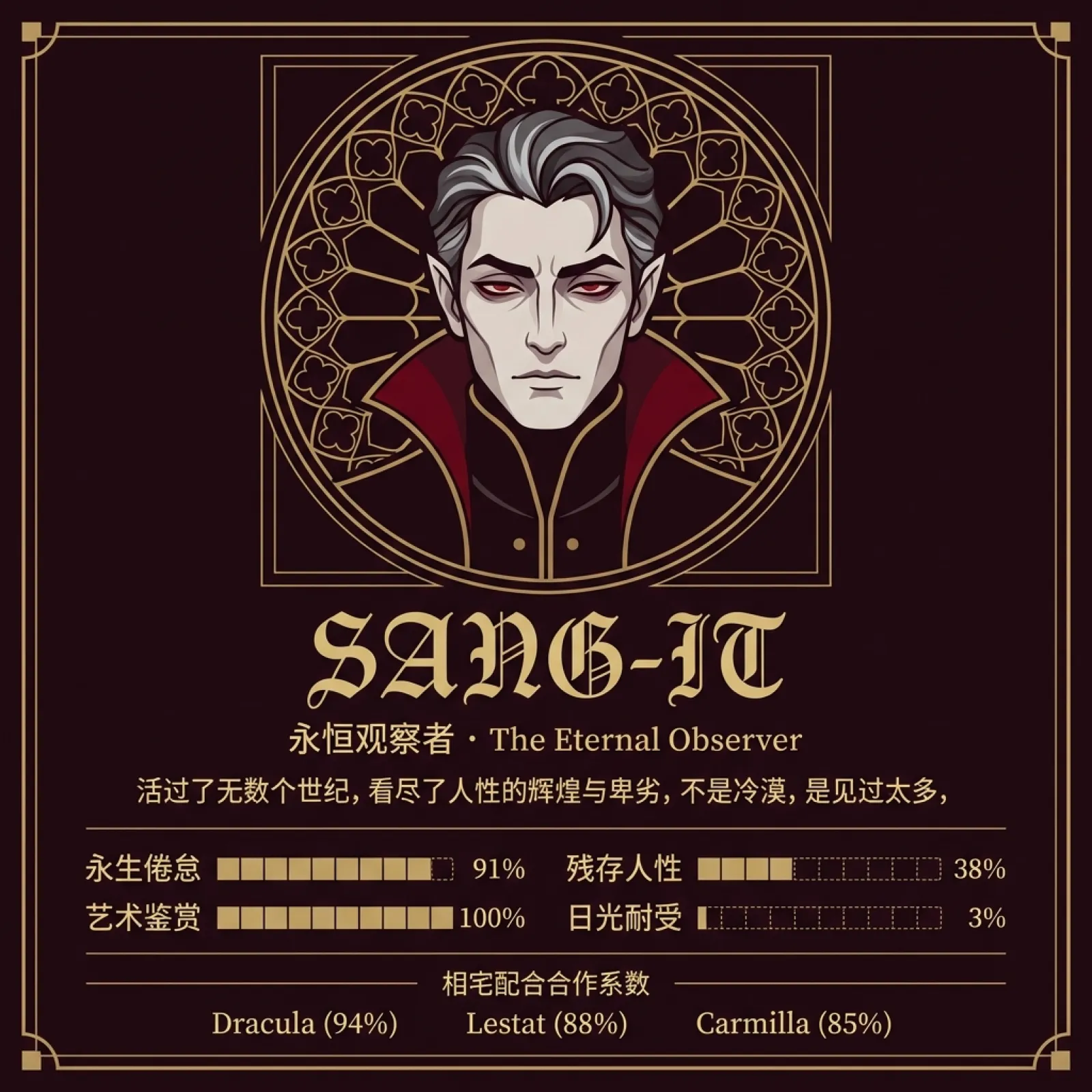 人格海报：千年吸血鬼的MBTI