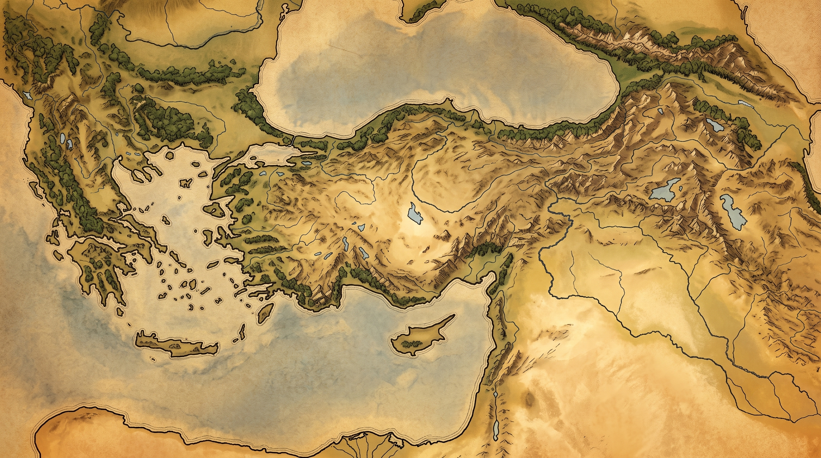 東地中海とレバント — 明快な世界地図