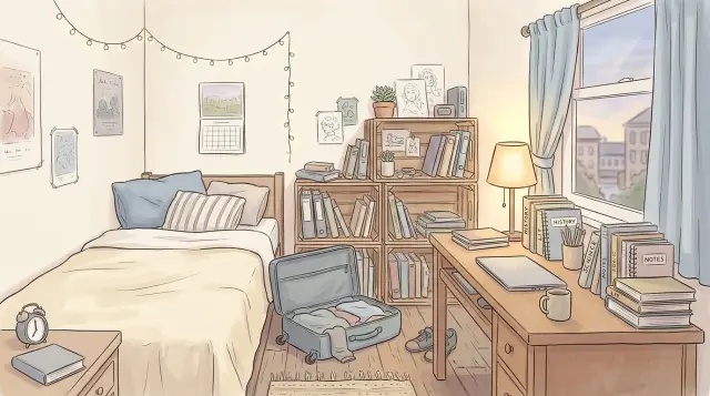 Unpacking — the university room