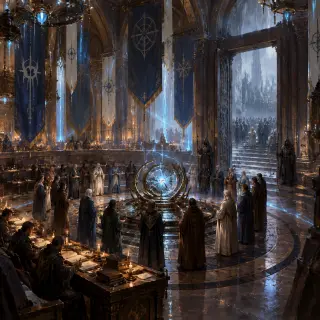 The Convocation of Waning — Aethermoor World Key Visual (GPT Image 2)