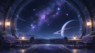 Scene background — the rooftop observatory at night